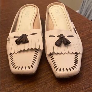 Franco Sarto loafer style mule slide w/ tassel